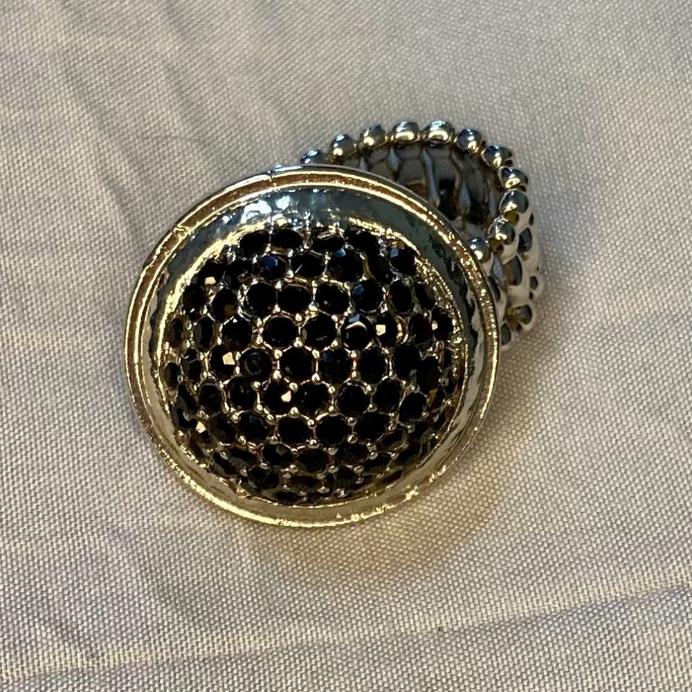 Black & Silver Adjustable Statement Ring